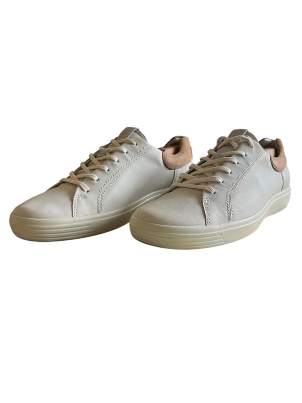 ECCO Soft 7 Men’s White Leather Sneakers US 10 EU 44 Minimalist Casual Shoes - Picture 6 of 9